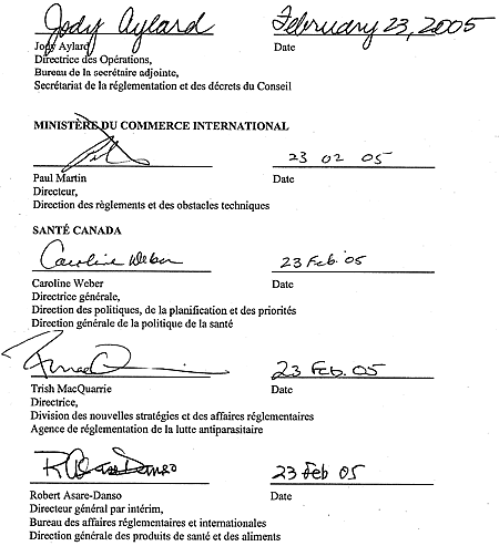 Signatures et date